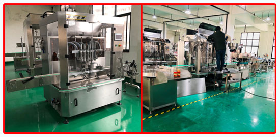 星火廠房全自動辣椒醬灌裝機設備及其組成的調味醬醬灌裝生產線實拍