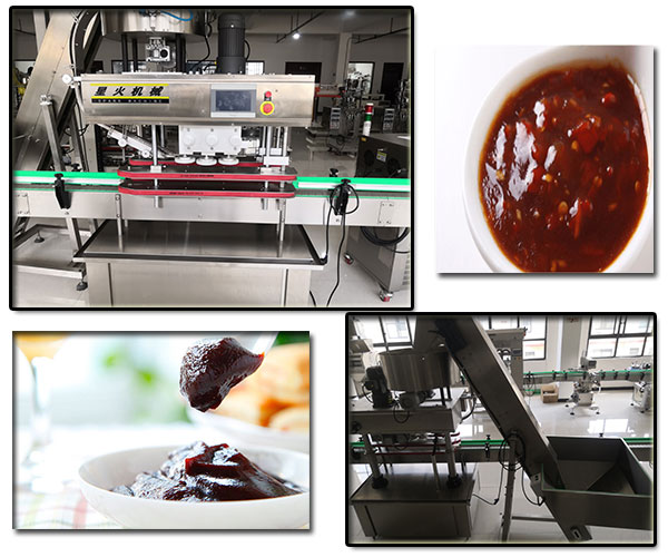 大型甜面醬灌裝機械設備細節及樣品圖